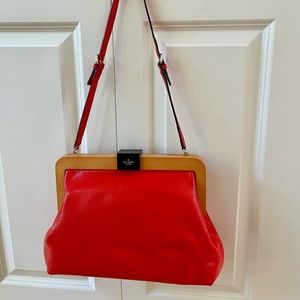 Rare, Authentic Red Coral leather Kate Spade Bag
